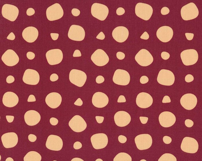 Baumwollstoff NORDIC GARDEN DREAM, Tupfen, weinrot, Arne & Carlos