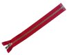 YKK Reißverschluss METALLZAHN, silber, teilbar 50 cm rot