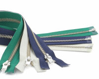 YKK Reißverschluss METALLZAHN, silber, teilbar 55 cm schwarz