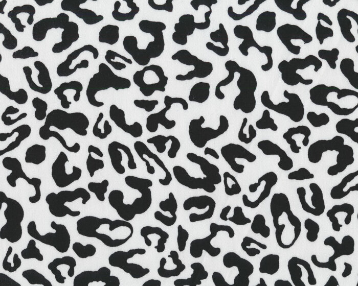 Baumwollstretch PANTHERA, Leo-Print, weiß-schwarz