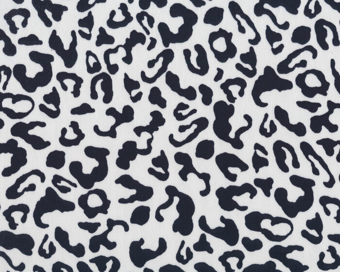 Baumwollstretch PANTHERA, Leo-Print, weiß-nachtblau