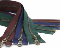 YKK Reißverschluss Excella® METALLZAHN, brüniert, teilbar marineblau 40 cm