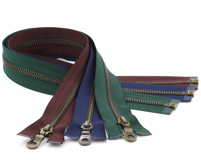 YKK Reißverschluss Excella® METALLZAHN, brüniert, teilbar tannengrün 45 cm