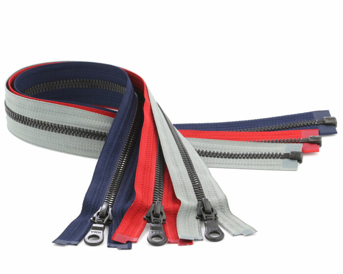 YKK Reißverschluss Metaluxe® Kunststoffzahn Metalloptik, teilbar schwarz 70 cm