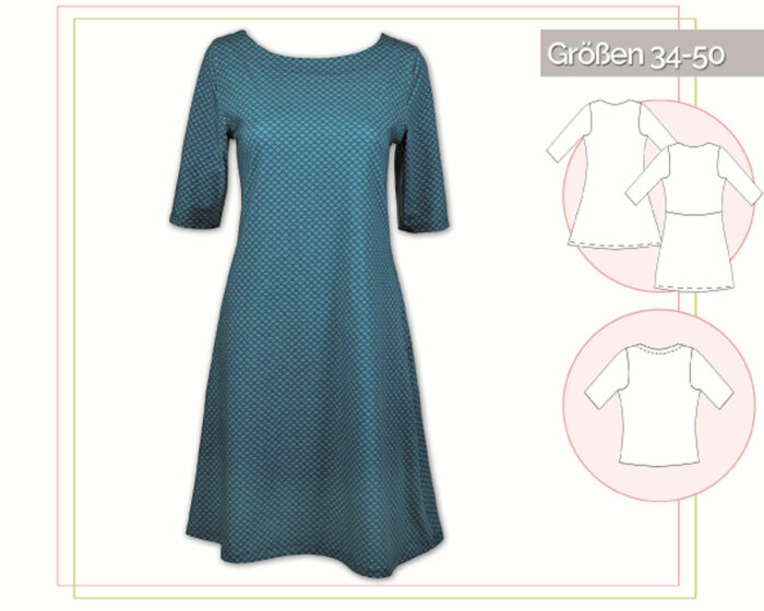 Damen-Schnittmuster Jerseykleid, lillesol women No.22