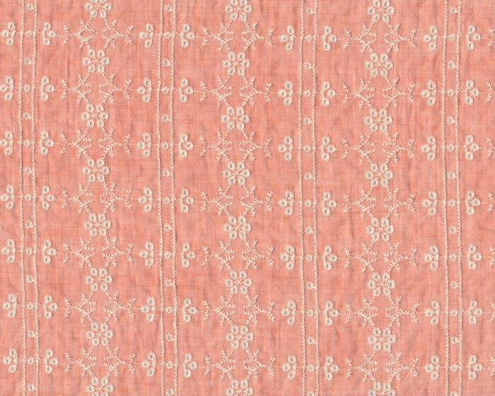 Baumwoll-Batist Blümchen-Stickerei, helles aprikot, Toptex