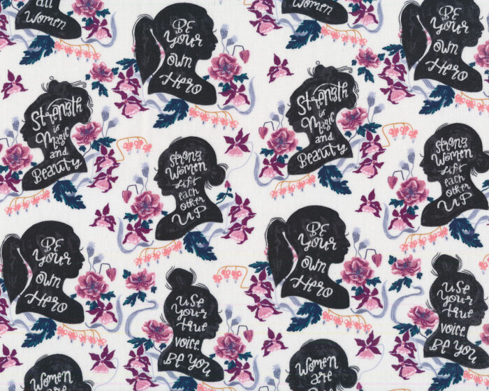 Patchworkstoff EMPOWERED, Frauenköpfe, Dear Stella