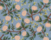 Patchworkstoff WILDWOOD, Pfingstrosen, taubenblau, Cotton + Steel