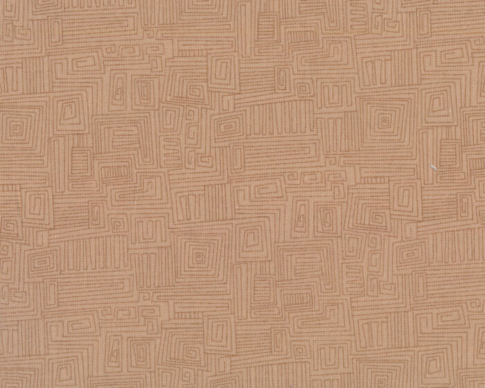 Patchworkstoff BEAR ESSENTIALS, Mäander-Muster, dunkelbeige