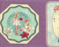 60-cm-Rapport Patchworkstoff MIDNIGHT GARDEN, Mädchen, Santoro London