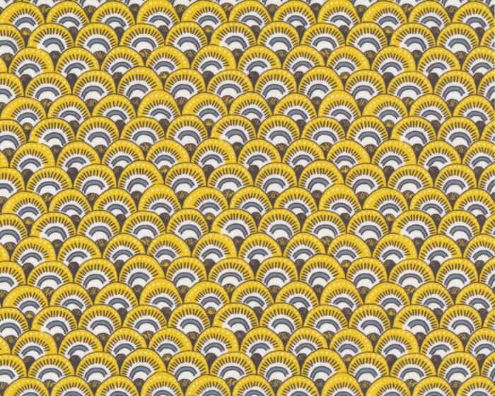 Baumwolljersey LITTLE KING, Schuppenmuster, gelb