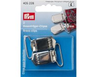 Hosenträger-Clips zum Annähen, silber, Prym 25 mm