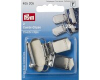 Hosenträger-Combi-Clipse zum Anklemmen, silber, Prym 18 mm
