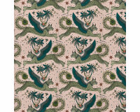 Samtstoff LYNX, Fabelwesen, nachtblau, Emma Shipley