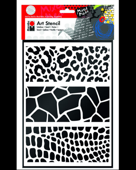 Silhouette-Schablone ANIMAL PRINT, Tierfelle, Art Stencil von Marabu