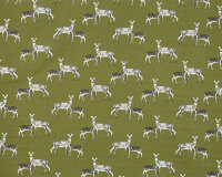 Dekostoff NATURE, Rehe, olivgrün, Clarke & Clarke