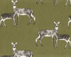 Dekostoff NATURE, Rehe, olivgrün, Clarke & Clarke