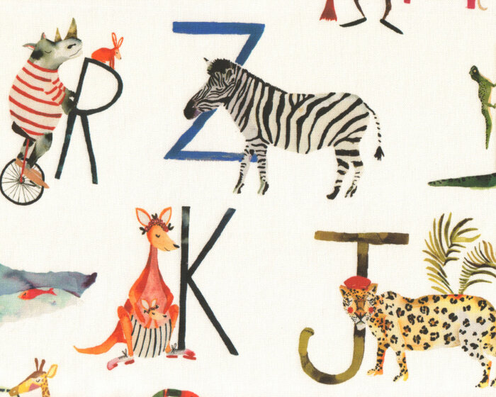 Dekostoff MY WORLD, Alphabet, creme, Clarke & Clarke