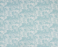 Dekostoff LAND & SEA, Häuser, graublau, Clarke & Clarke