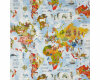 Dekostoff MY WORLD, Weltkarte, Clarke & Clarke