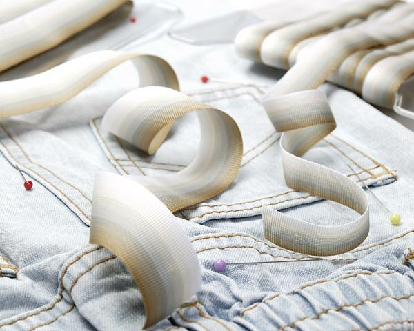 Ripsband RIBBY, Streifenverlauf, 2 Breiten, 3 Farben 25 mm hellrosa