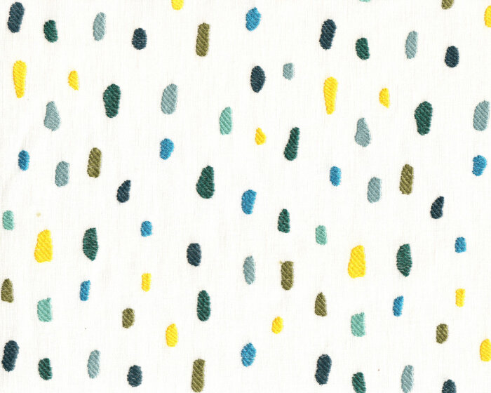 Dekostoff mit Stickerei MY WORLD, Tropfen, mint, Clarke & Clarke