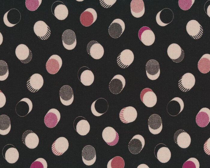 Viskosejersey BARDO, Kreise, schwarz, Hilco