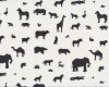 Baumwolljersey TIERE, Tier-Silhouetten, weiß