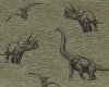 Baumwolljersey PREHISTORICAL, Dinos,  olivgrün Hilco
