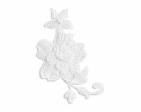 Applikation Blumenranke aus Organza, bestickt, weiß, Prym