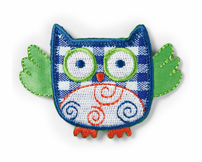 Applikation EULE, blau, Prym