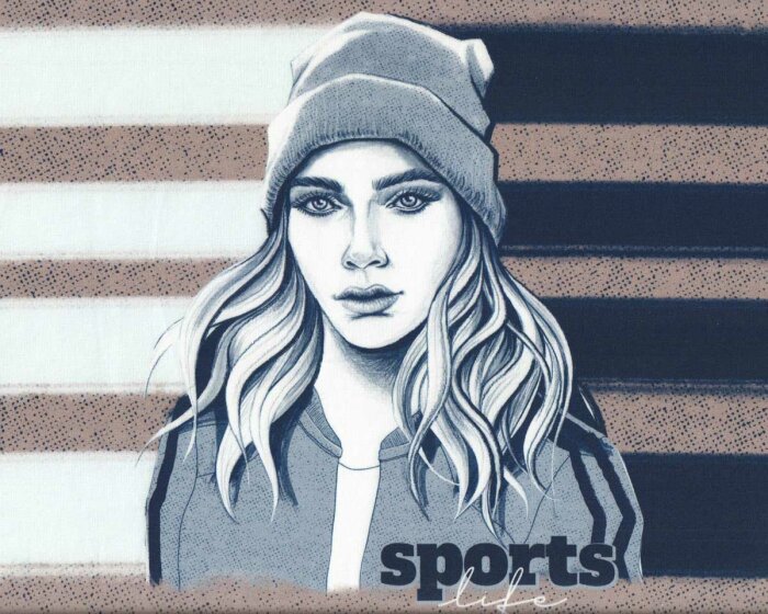 85-cm-Panel Sommersweat SPORTY GIRL by Thorsten Berger