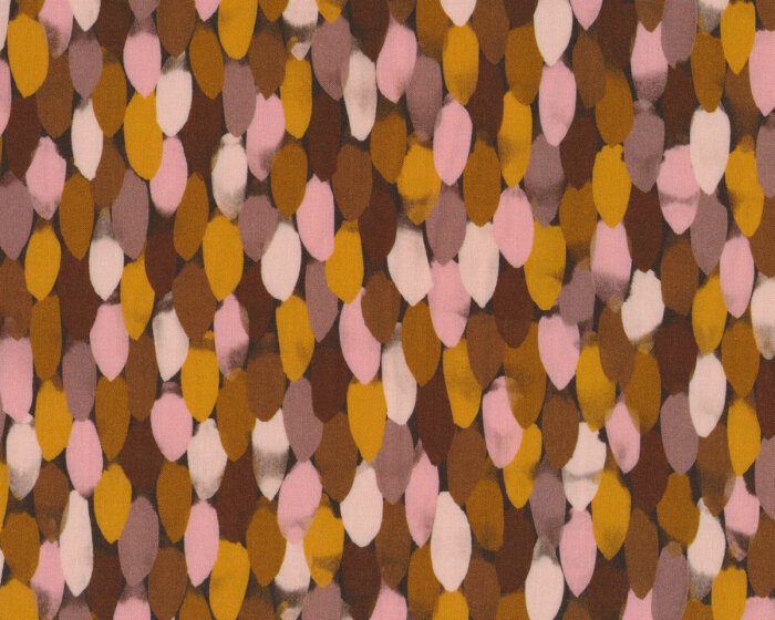 Viskosestoff PRIMUS, Tupfen, goldbraun, Hilco