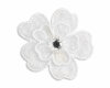 Applikation Blume mit Schmuckstein aus Organza, bestickt, weiß, Prym