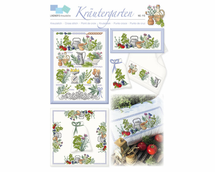 Stickvorlage: Kräutergarten, Lindners Kreuzstiche
