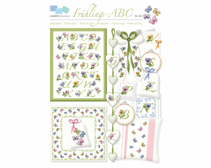 Stickvorlage: Frühlings-ABC, Lindners Kreuzstiche