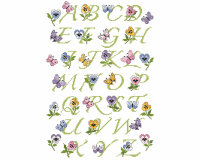 Stickvorlage: Frühlings-ABC, Lindners Kreuzstiche