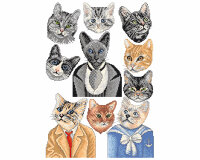 Stickvorlage: I love Cats, Lindners Kreuzstiche