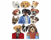 Stickvorlage: I love Dogs, Lindners Kreuzstiche