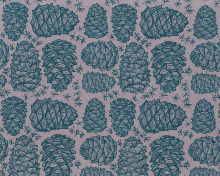 Sweatstoff WYLD FOREST by Thorsten Berger, Zapfen, lavendel