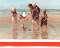 50-cm-Panel Baumwolljersey MIFFY®, Kinder am Strand,...