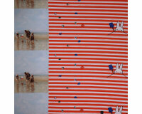 50-cm-Panel Baumwolljersey MIFFY®, Kinder am Strand, orange