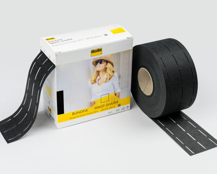 50 m BUNDFIX, weiß oder grafit, Vlieseline grafit 30 mm