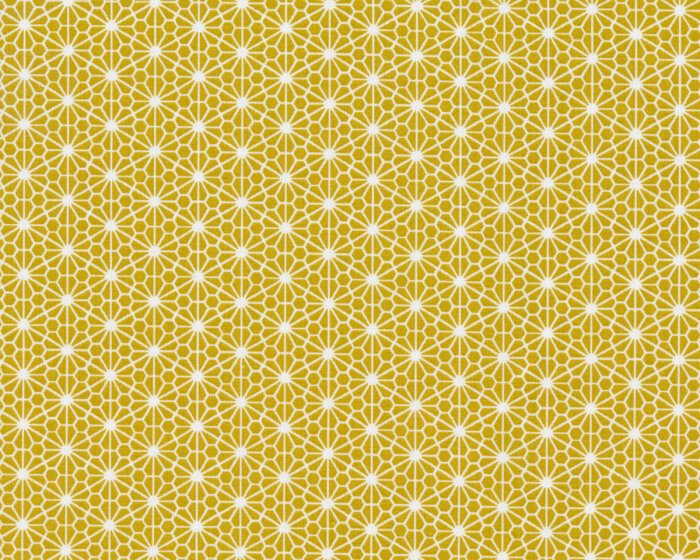 Deko-Baumwollstoff OCTO LORRAINE, Blütennetz, senfgelb