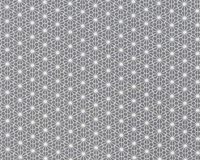 Deko-Baumwollstoff OCTO LORRAINE, Blütennetz, grau