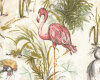 Leinen-Dekostoff ETANG, Flamingos