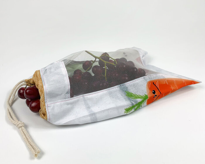 95-cm-Einkaufsbeutel-Panel Baumwollstoff CARRY BAGS, Cherry