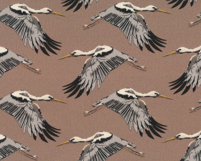 Viskosejersey WINTER-KRANICH, schlammbraun, Hilco