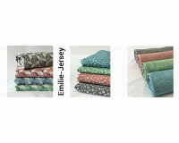 Baumwolljersey EMILIE JERSEY, Rauten-Kreise, grau, Hilco