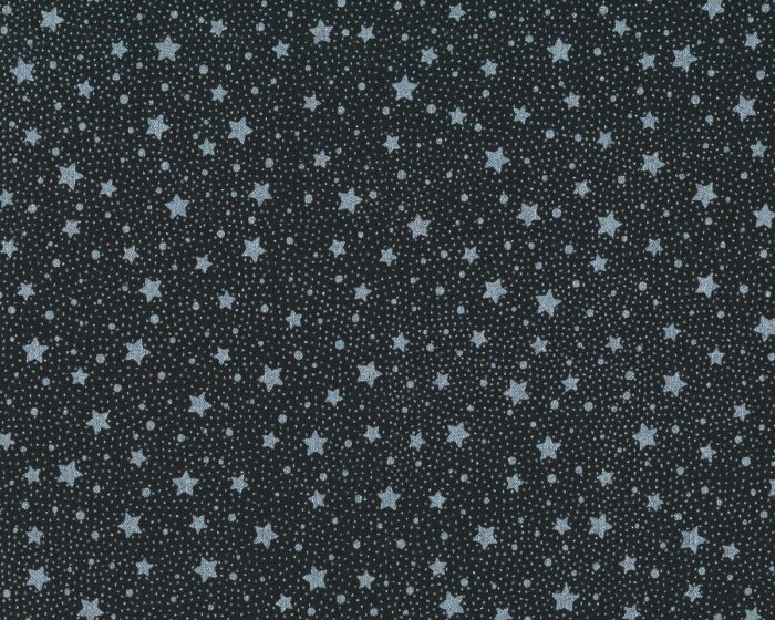 Metallic-Patchworkstoff HOLIDAY FLOURISH, Sterne, schwarz-silber, Robert Kaufman